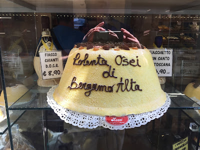 Polenta e osei: the signature dessert of Bergamo.