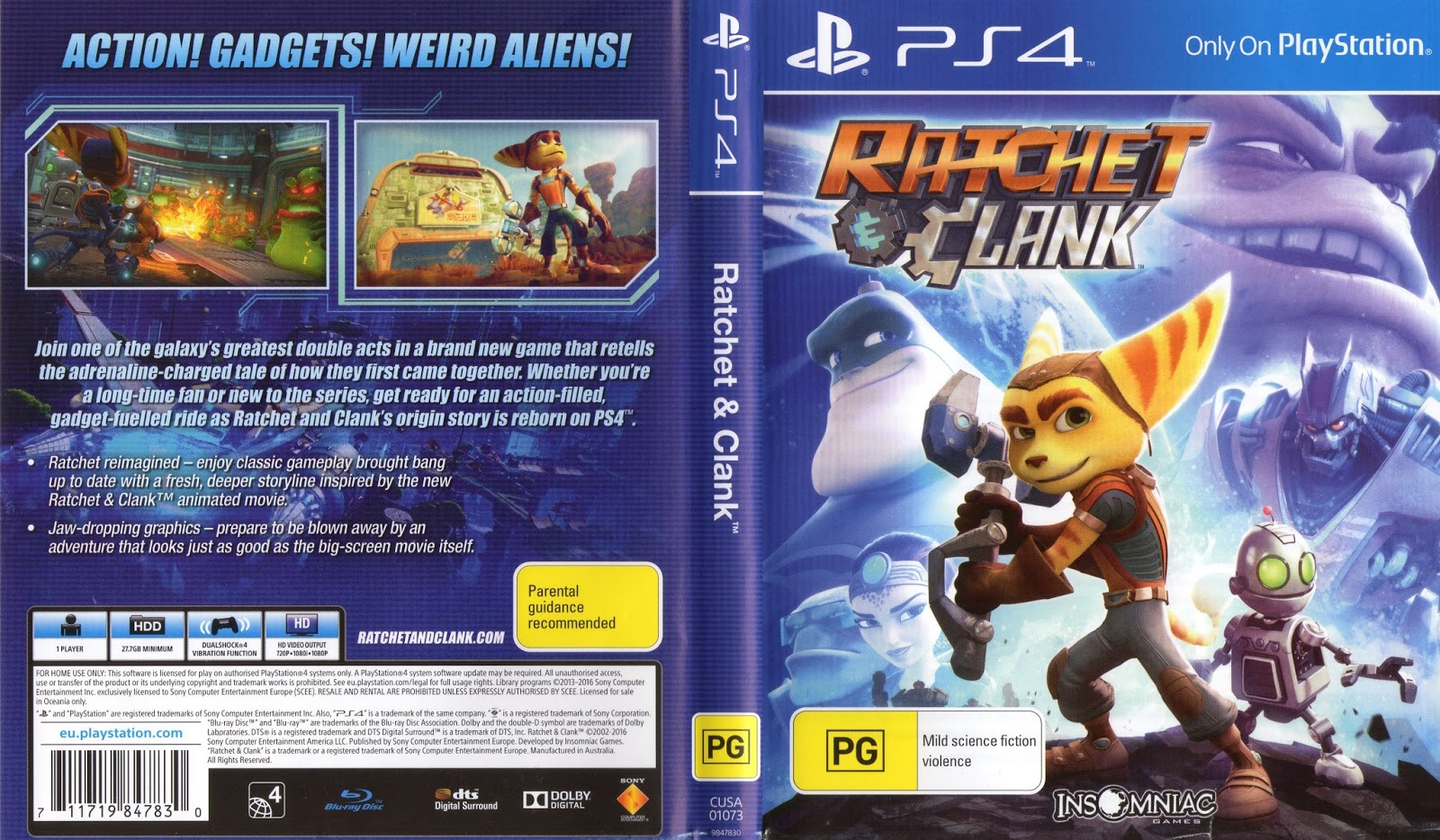 Tudo Capas 04 Ratchet & Clank (2016) PAL Capa Game PS4