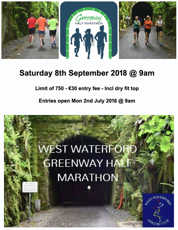 Running in Munster, Ireland Notice West Waterford Greenway Half