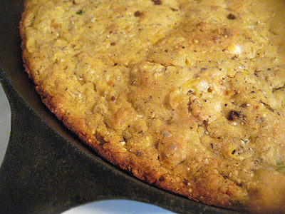 Blue Cornmeal Bread with Goat Cheese, Sun-Dried Tomatoes and Jalapenos