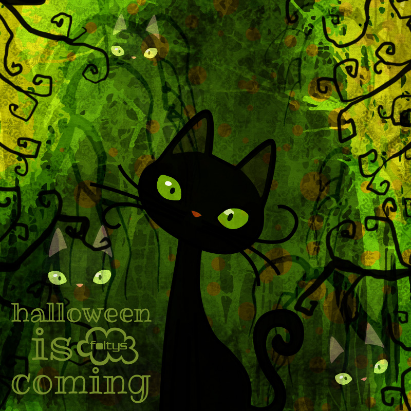 foltys vs halloween is coming: black wicked cat, 100% handmade with love