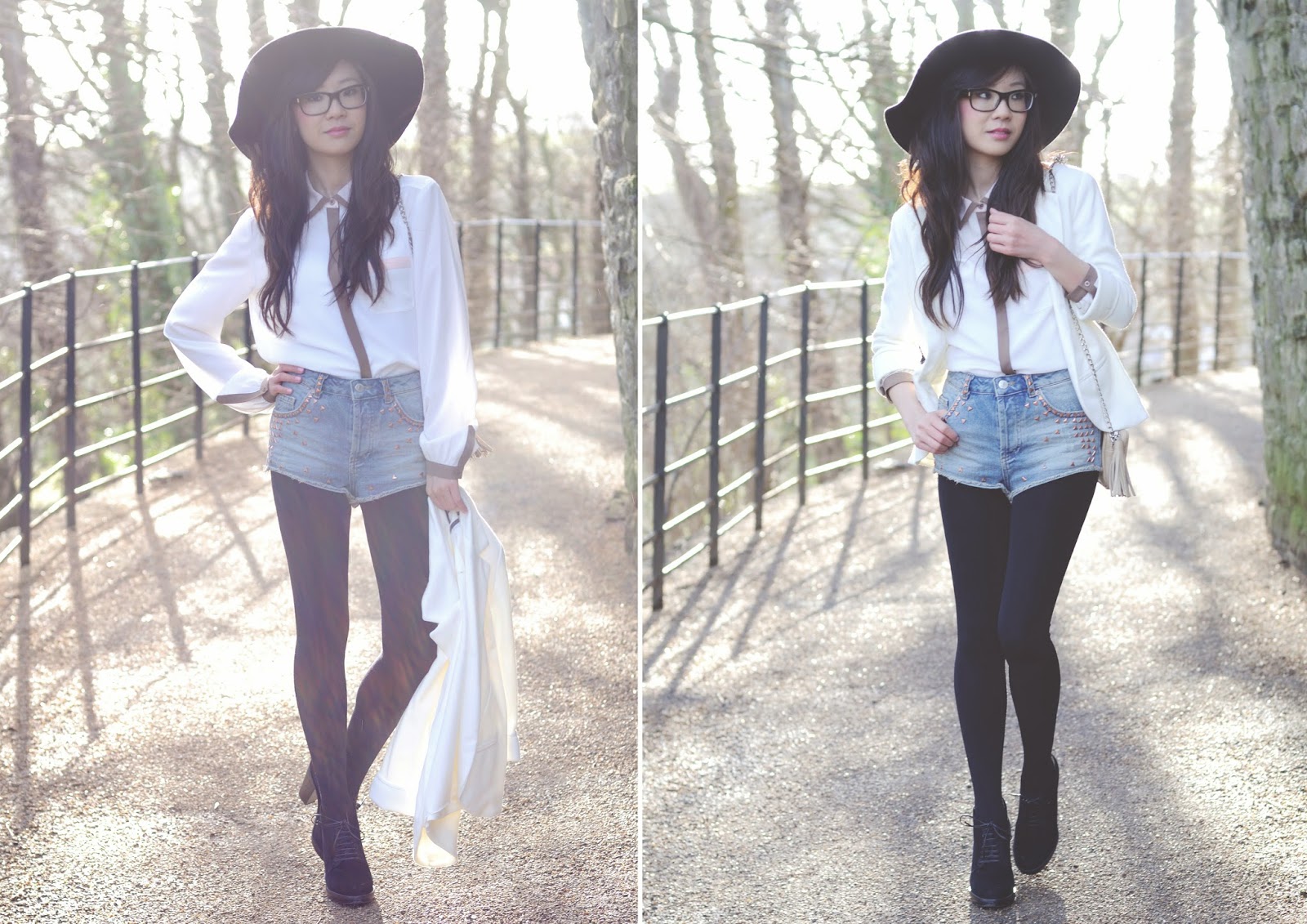 UK Fashion Blogger wearing Laura Ashley How to style a white or cream blazer, 70s inspired outfit, what to wear with a cream blazer, how to wear white
