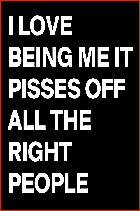 "I love being me. It pisses off all the right people." #quote #funny #relatable #sarcasm