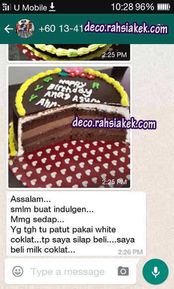 testimoni kek coklat indulgence