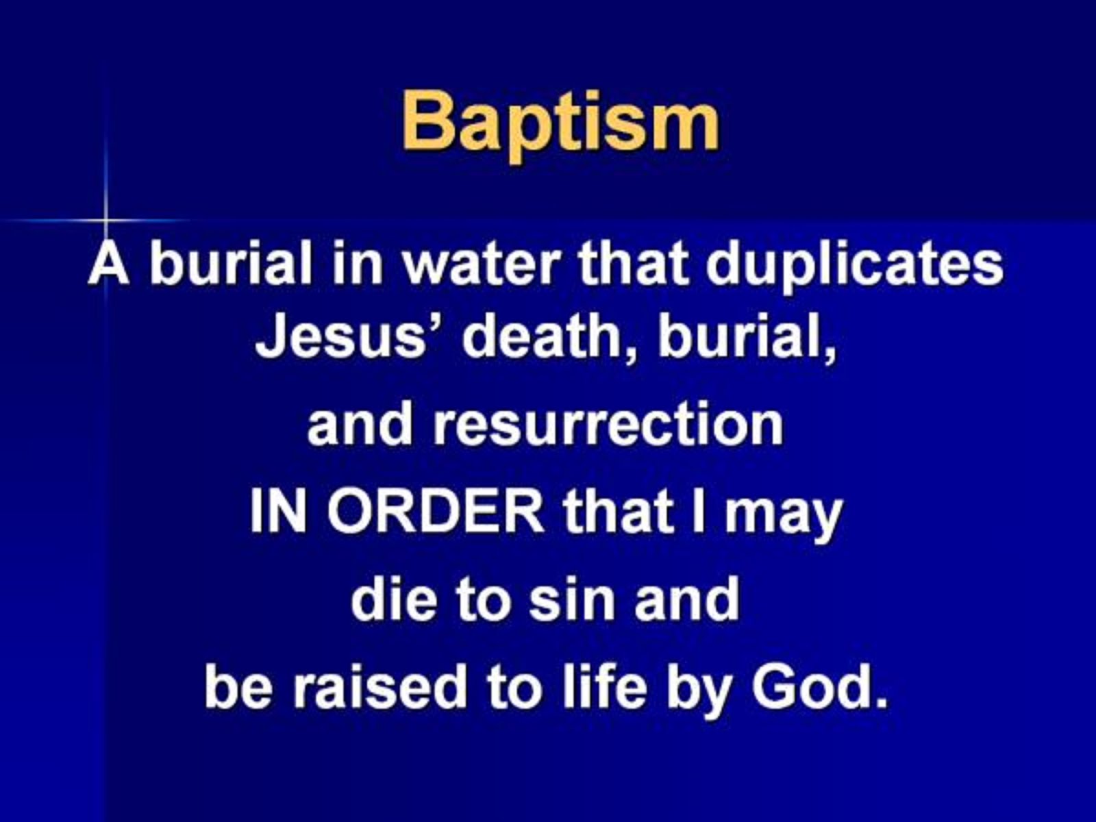 DO YOU KNOW THE REASON FOR BAPTISM???