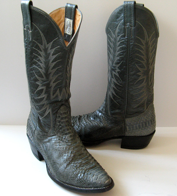 NOCONA GRAY SNAKESKIN COWBOY BOOTS WOMENS COWBOY BOOTS SIZE 10