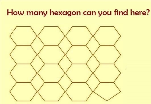 Picture Puzzle to find number of Hexagons