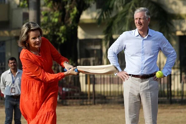 King Philippe and Queen Mathilde visited Mumbai’s Oval Maidan and met Dr.  Jeanne Devos who is founder NDWM