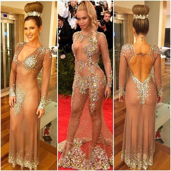 Livia Andrade e Beyonce vestidos semelhantes