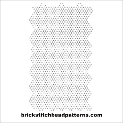 Free intermediate brick stitch earring pattern letter chart.