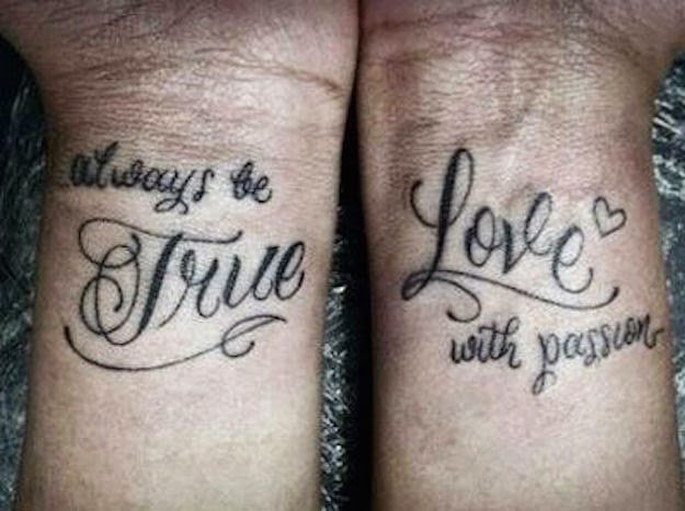 Always be true love with passion tattoo ink