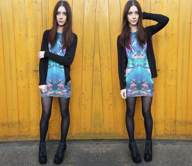 Motel Rocks Mirror Island Print Dress and a Leopard Print Coat