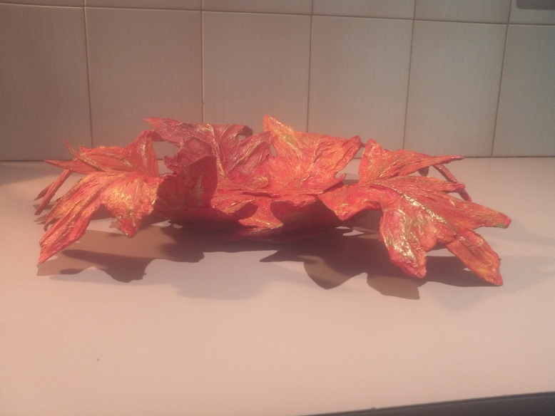 Crafty little Beanut! More Papier Mache leaf bowls