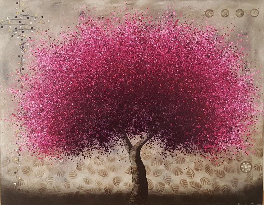 IMAGENES Y CONCEPTOS DEL ARTE MODERNO: Pintura contemporánea en paisajes  con árboles coloridos, Miguel Ángel López