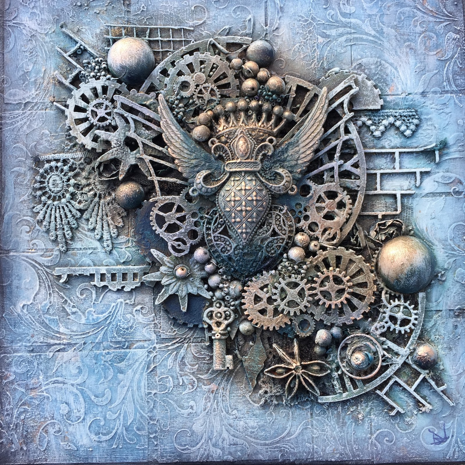 IMG_6085.JPG 1,600×1,600 pixels Mixed media art canvas, Steampunk mixed media, Mixed media canvas