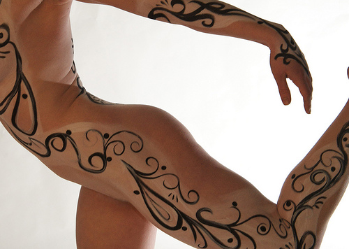 body painting on women