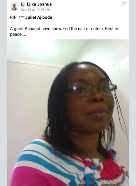  Female lawyer and hardcore Buhari supporter reportedly murdered; her mobile phone, ATM card, Laptop stolen
