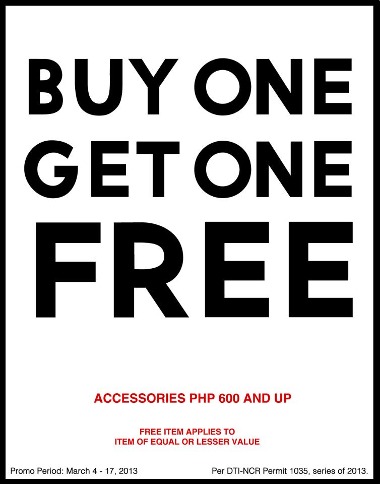 Manila Shopper Forever 21 Buy1 Get1 on Accessories Mar 2013