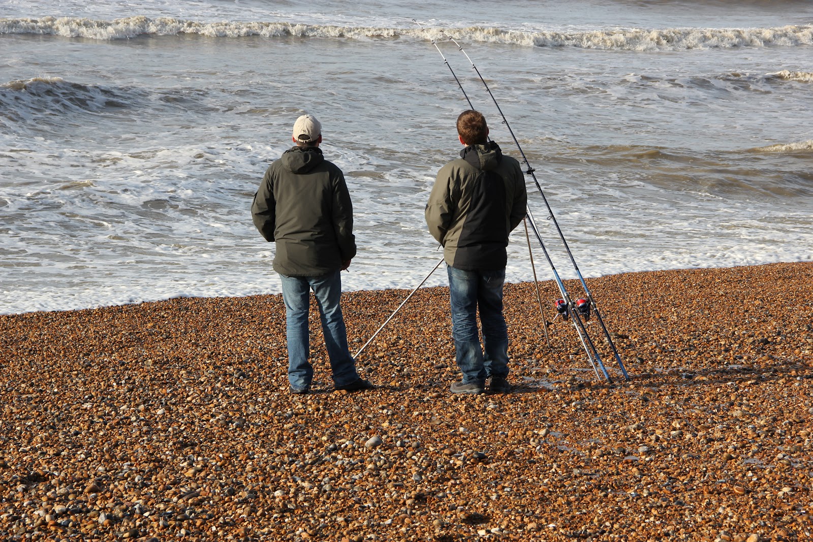 Fish Hooked Bass Fishing, Hastings Beach, Hastings