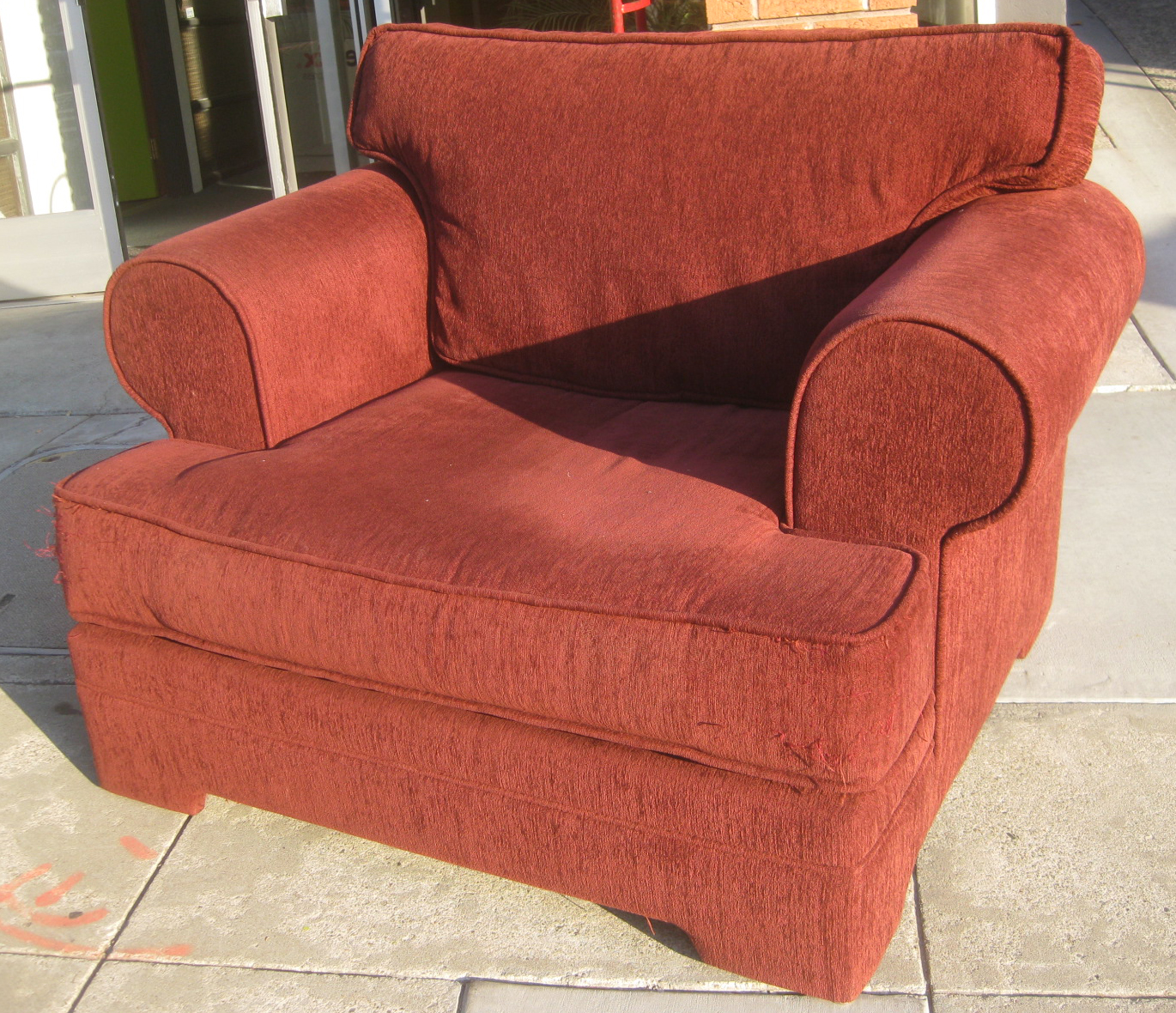 UHURU FURNITURE & COLLECTIBLES SOLD Burgundy Stuffed Chair 50