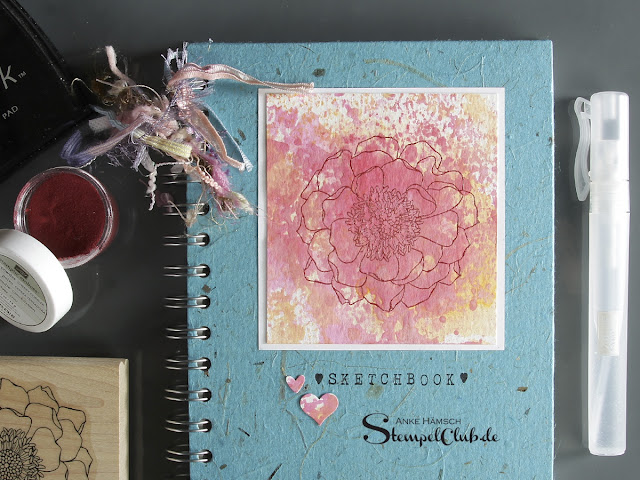 Aquarell, Blended Bloom, Heißprägen, Embossing, Sketchbook