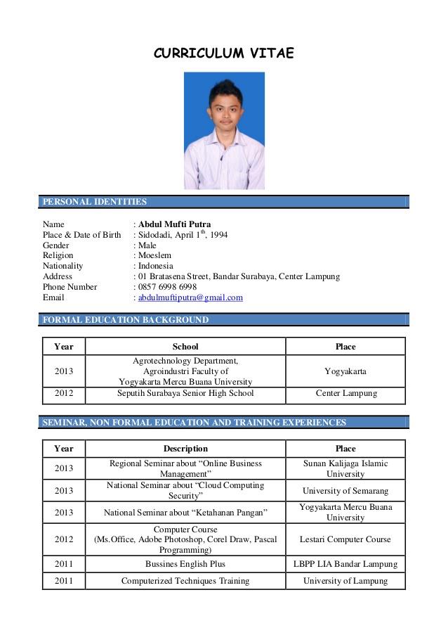 contoh curriculum vitae doc contoh curriculum vitae doc