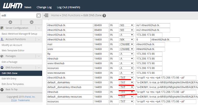how to update DNS records in WHM? Cheapest linux hosting provider