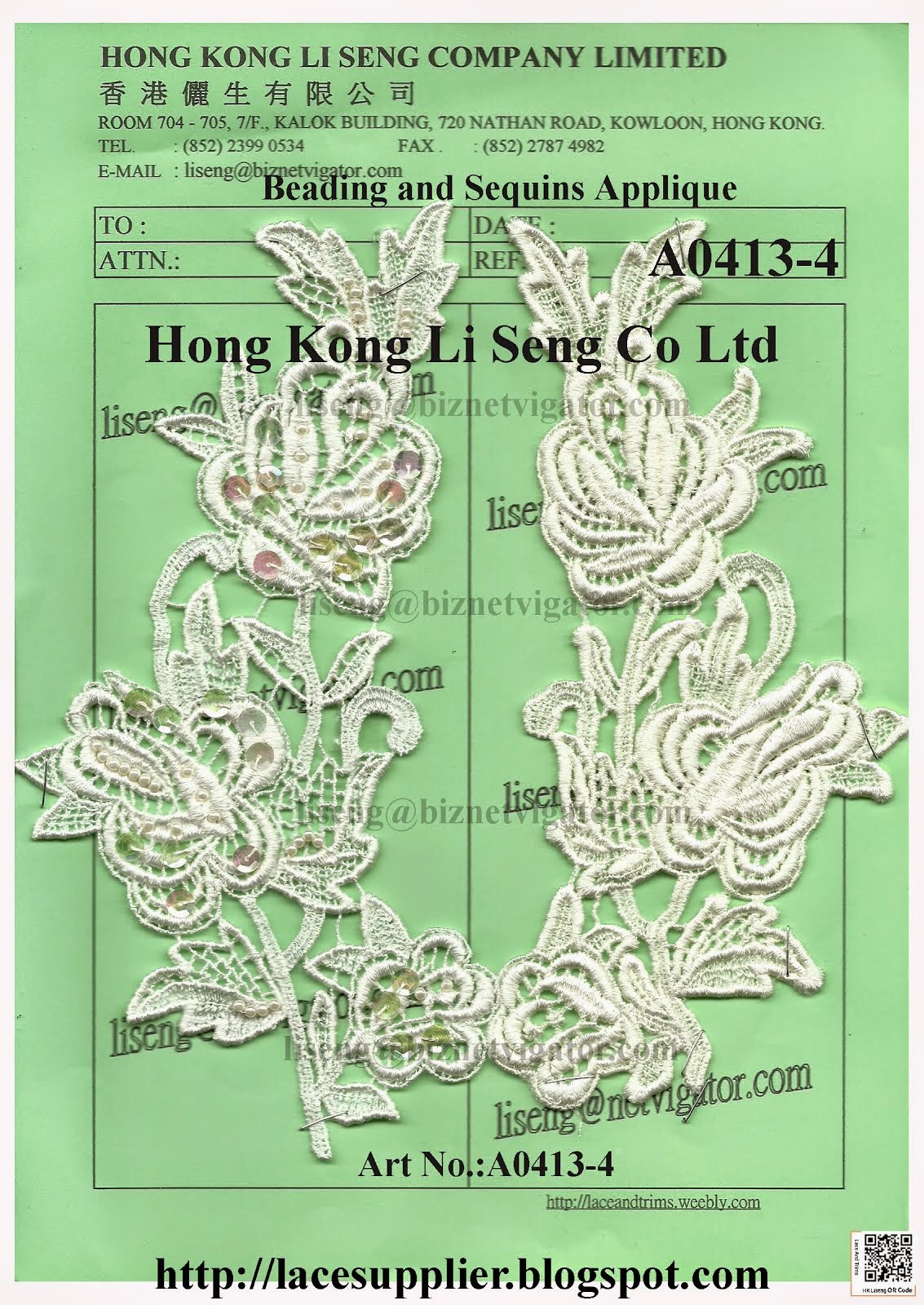 Beading and Sequins Applique Manufacturer Wholesale Supplier - Hong Kong Li Seng Co Ltd