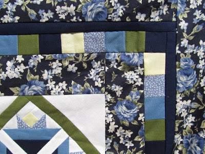 Blue and White Flowered Quilt Top