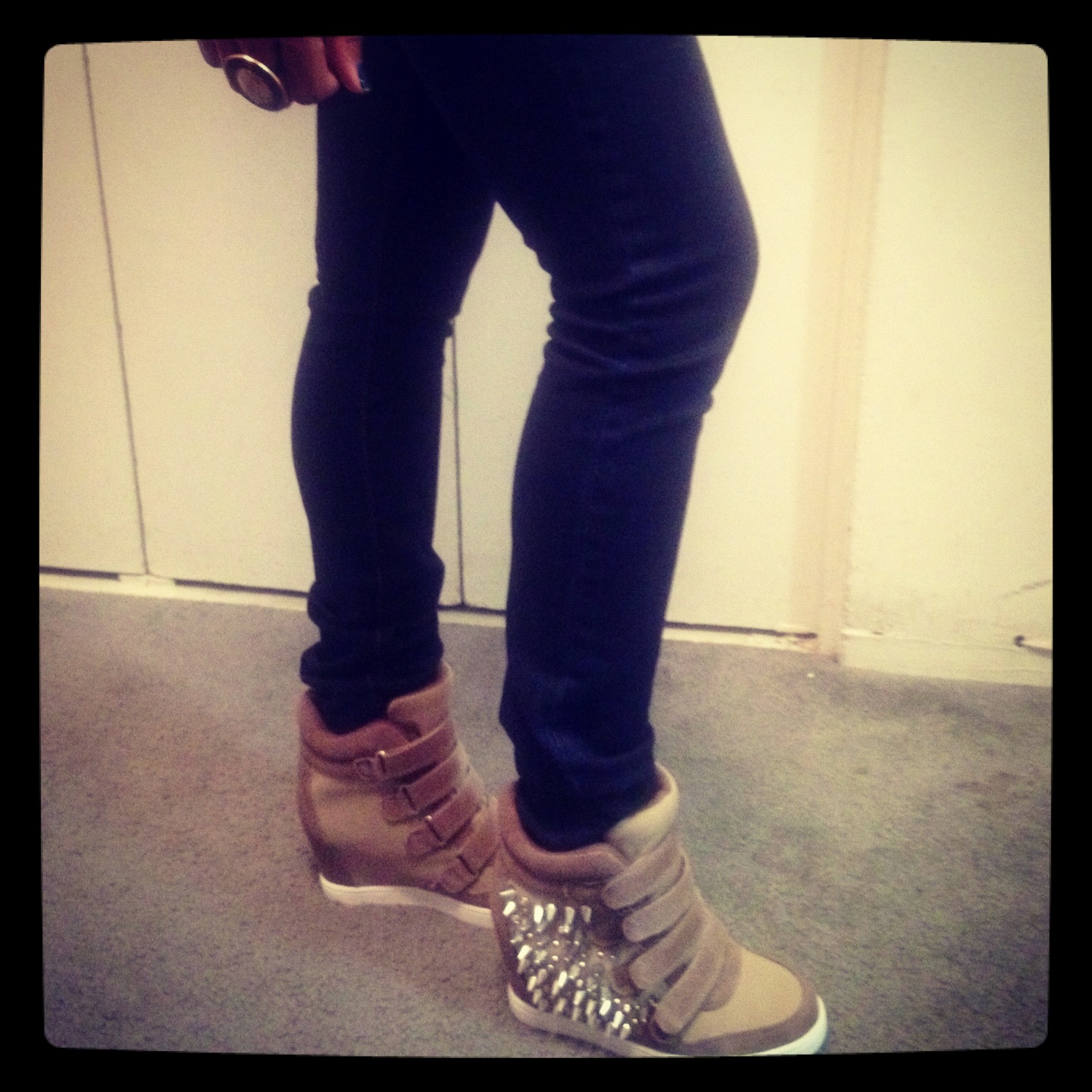 sparkle wedge sneakers
