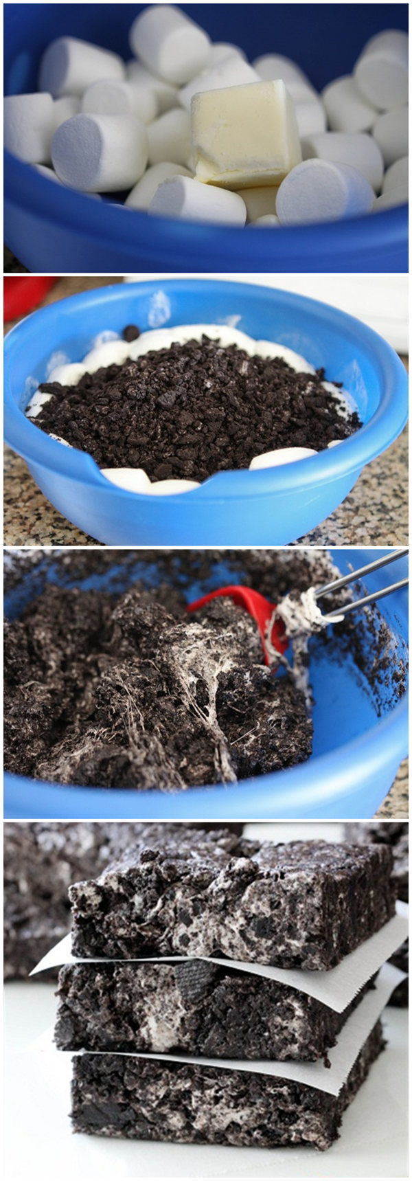 No-Bake Chewy Cookies and Cream Bars