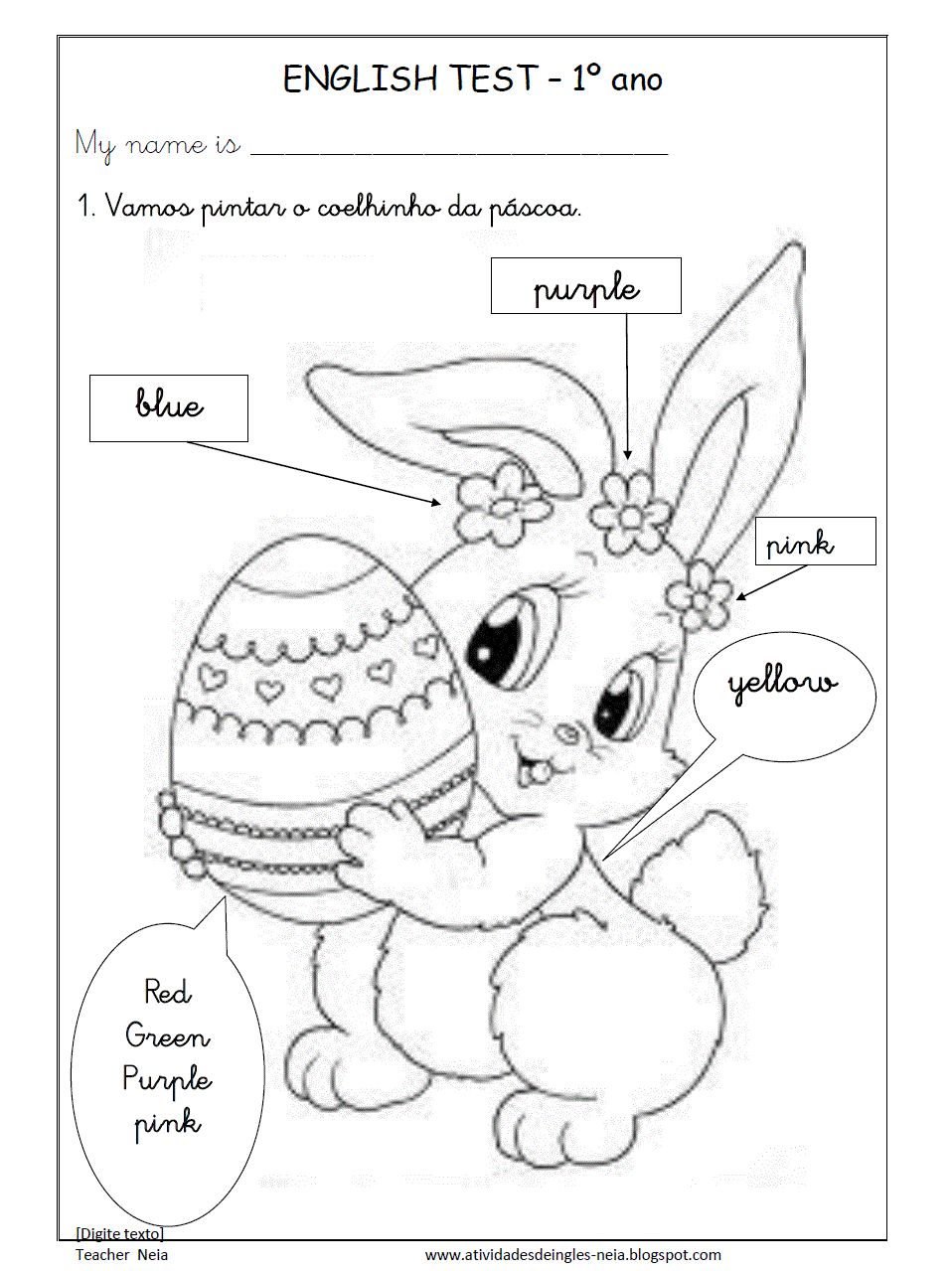 Educar X: Atividades de inglês 1° ano do ensino fundamental