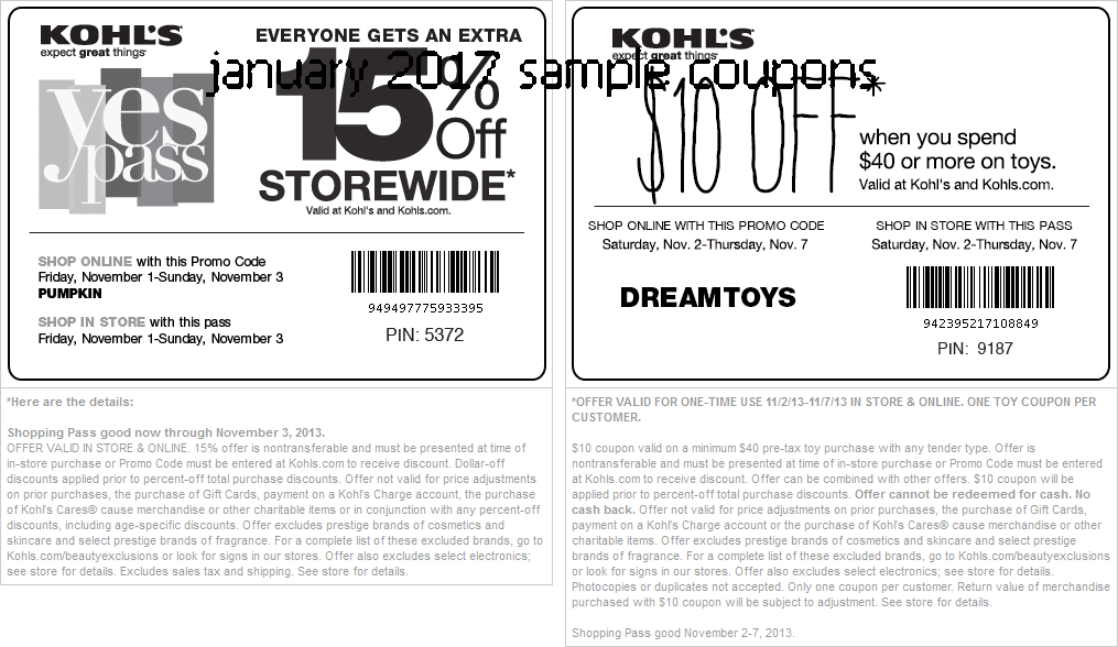 Coupons kohls january 2018