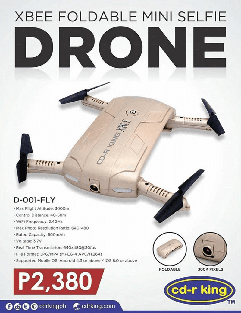 CD-R King XBee Foldable Mini Selfie Drone