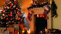 IRBOB SEVENFOLD: Christmas Tree and Fireplace wallpaper