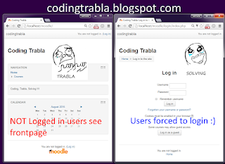 Moodle 3.1.1 force users to login - tutorial