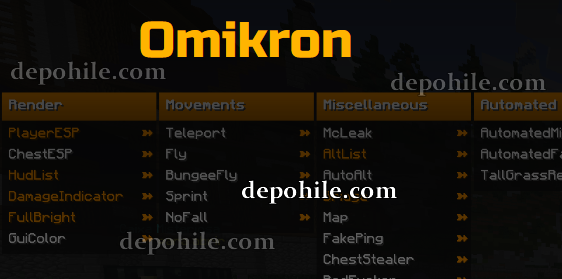 Minecraft 1.8 / 1.11.2 Omikron Hack Client Block Vurma Hilesi Skywars