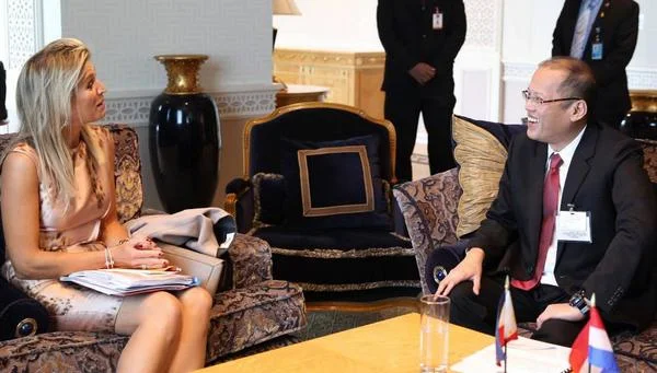 Queen Maxima pictured with the General Secretary of the United Nations