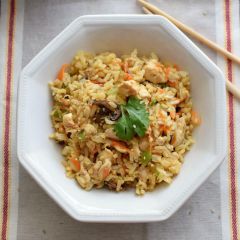 Receta para preparar arroz frito f[acil con pollo