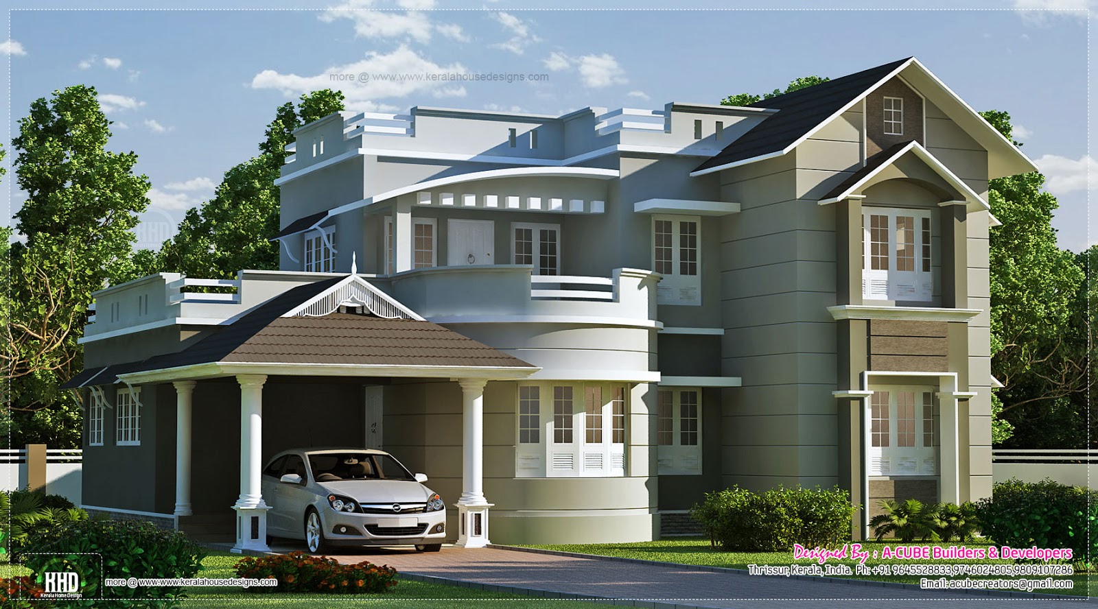 New style home exterior in 1800 sq.feet - Kerala home design and ...