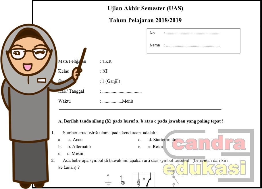 Soal UAS TKR Kelas XI Semester 1