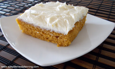 Heavenly Pumpkin Bars with Cream Cheese Frosting - Easy Life Meal & Party Planning