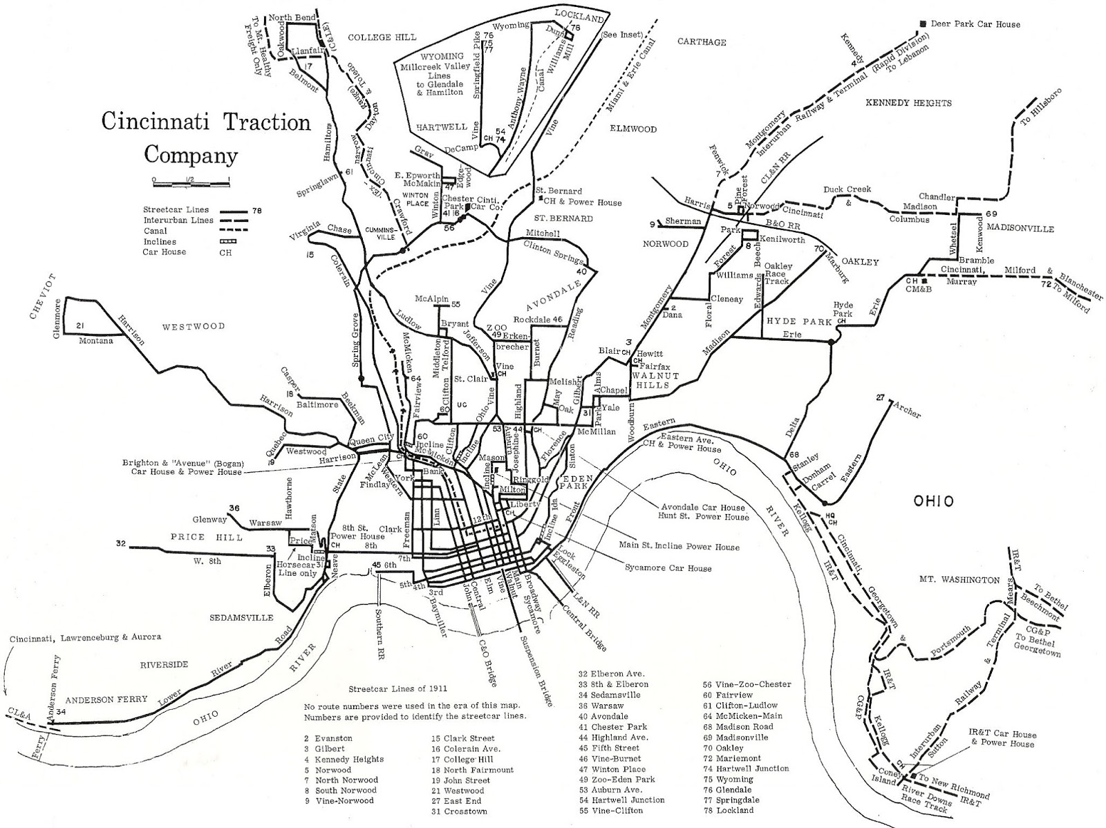 cincinnati streetcar routes 1911