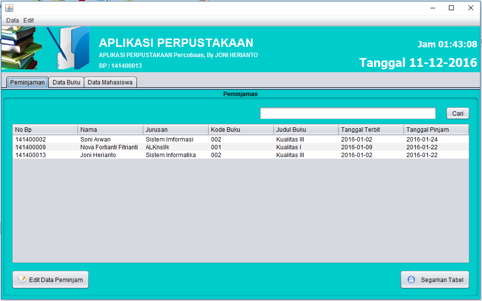 sistem informasi data siswa berbasis java