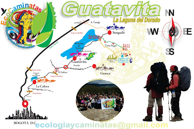 EcoCaminatas Guatavita, mapa para llegar.