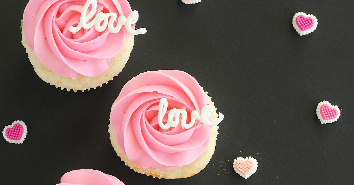 Valentines Cupcakes - Cursive Love Cupcakes