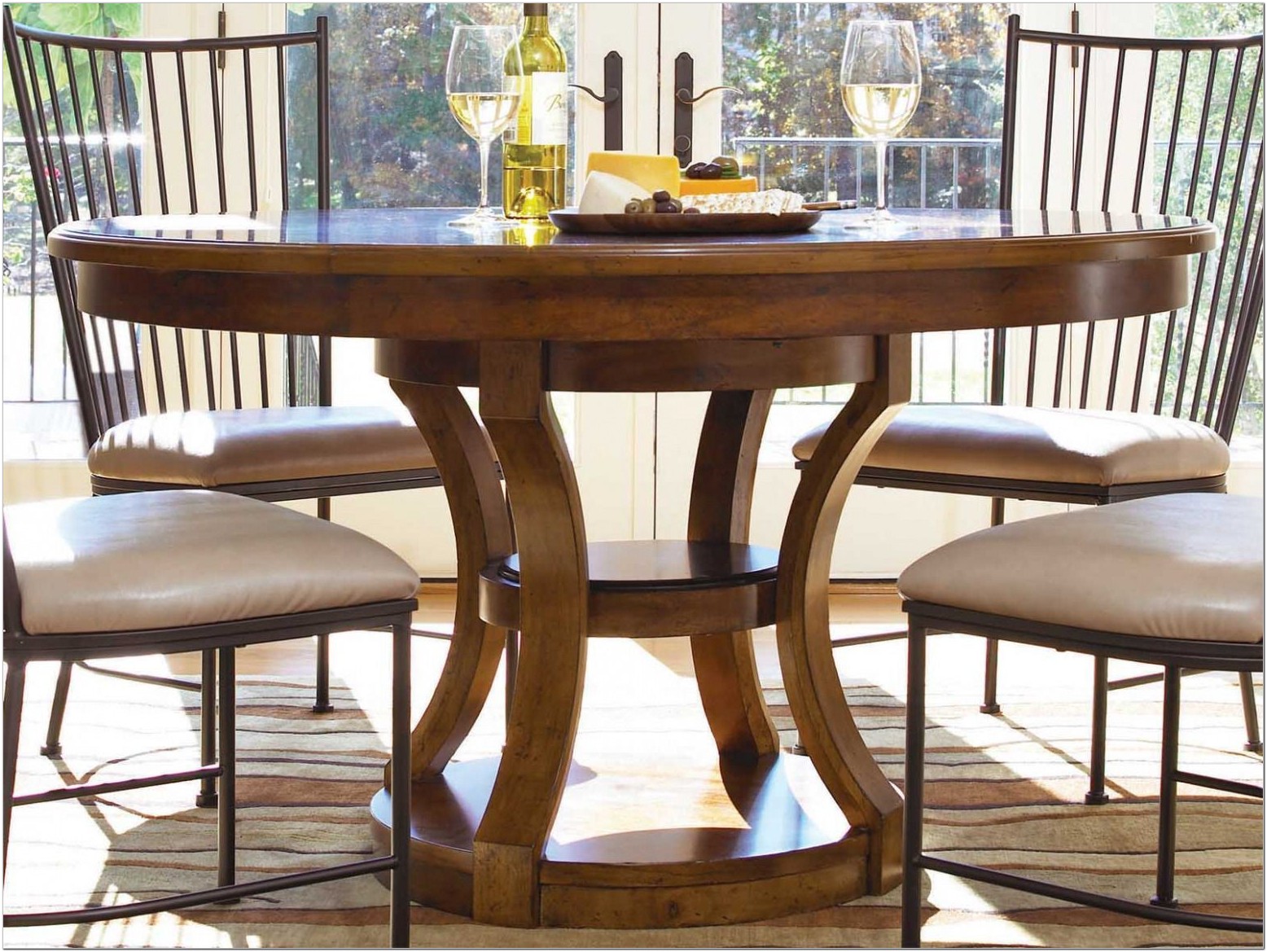54 Inch Round Pedestal Dining Table Set