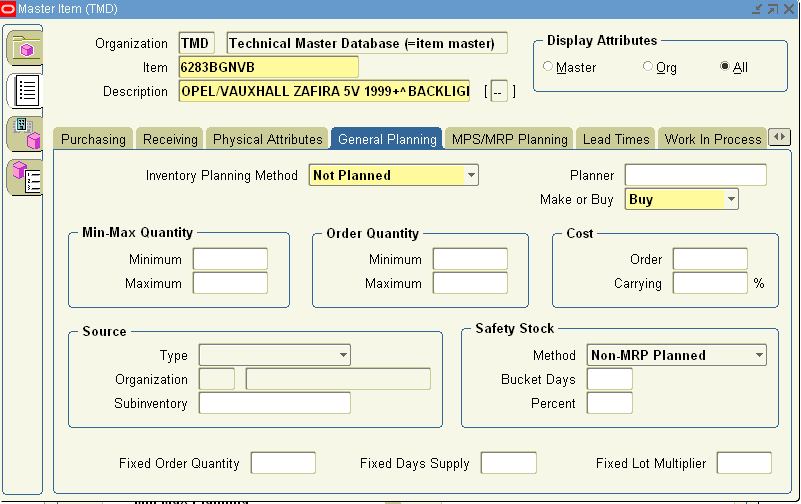 Oracle Inventory MinMax Planning Oracle Apps