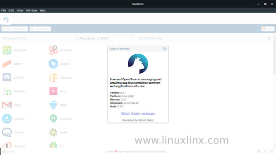 install Rambox v0.4.1 messaging & emailing app on Ubuntu / Linux Mint install Rambox v0.4.1 messaging & emailing app on Ubuntu / Linux Mint