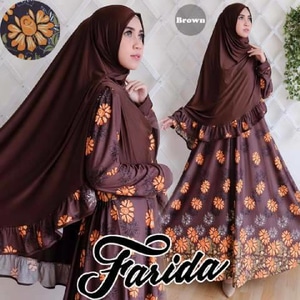 Gamis Syar'i Cantik Farida Brown Terbaru - putrigamisshop Gamis-Syar'i-Cantik-Farida-Brown-Terbaru